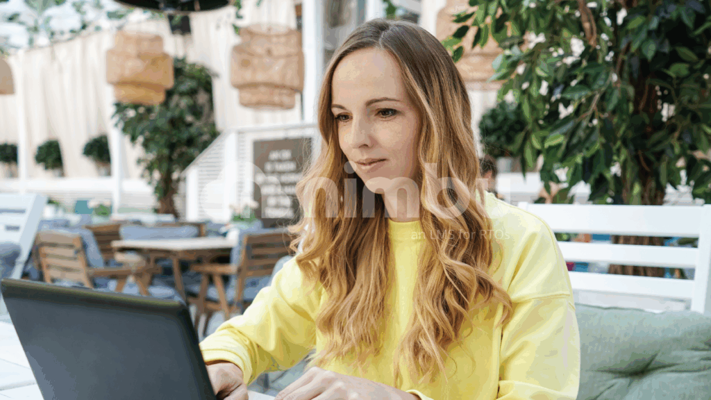 Student accessing online training through a learning management system on a laptop